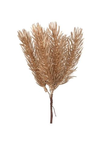 Zväzok borovicových konárov - 6 stoniek - výška 20 cm - zlatá