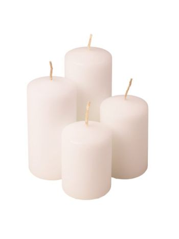 Advent cylinder candle set with steps - Ø50 x 70/80/100/120mm - Matt white