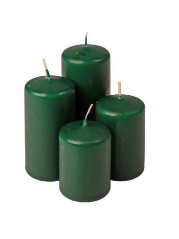 Lépcsős adventi henger gyertya készlet- Ø50 x 70/80/100/120mm - Matt sötétzöld