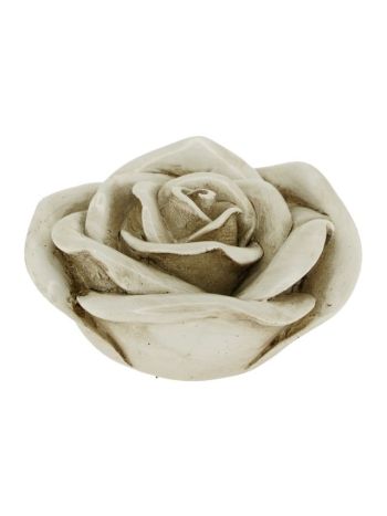 Rózsa poly 3-3x3-3x1-6 cm antik fehér