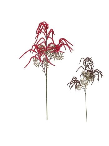 Selyemvirág ág amaranthus műanyag 33 cm piros- barna 2 féle