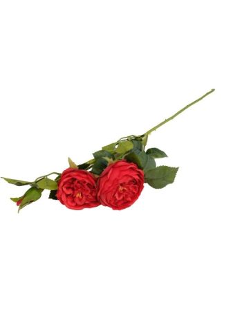 Selyemvirág angol rózsa ág 62cm bordó
