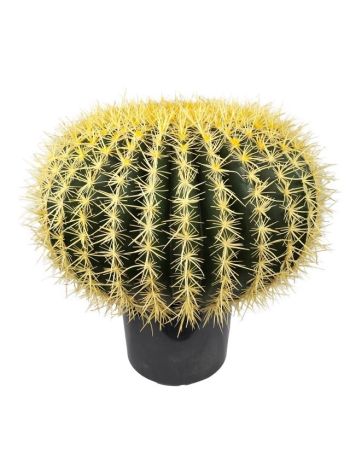 Selyemvirág Gömbkaktusz műanyag 38 cm zöld- sárga