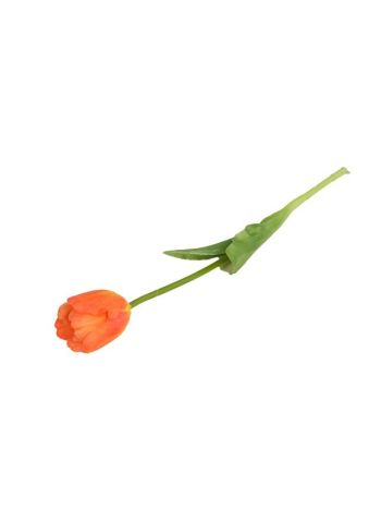 Selyemvirág tulipán cirmos gumi 41cm narancs