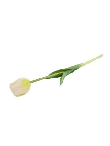 Selyemvirág tulipán szálas gumi 44cm fehér