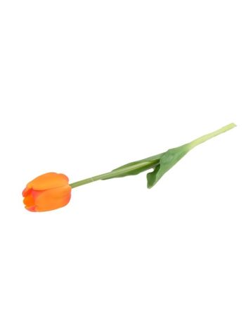 Selyemvirág tulipán szálas gumi 44cm narancs