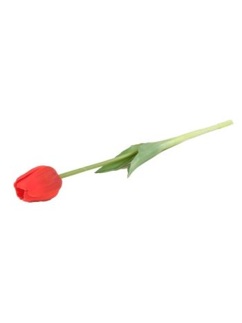 Selyemvirág tulipán szálas gumi 44cm piros
