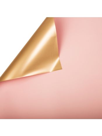Púder rózsaszín / Arany fólia ív 58cm x 58cm, 20db