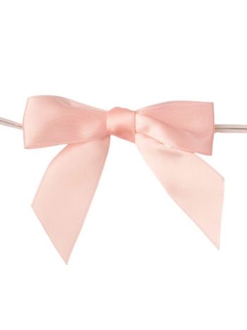 Szatén szalag masni- kb. 9 x 9cm - Púder rózsaszín