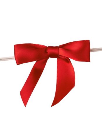 Szatén szalag masni- kb. 9 x 7cm-  10db. - Piros