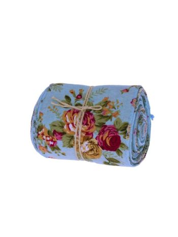 Szalag rózsás textil 11cmx10m világoskék  PV260416