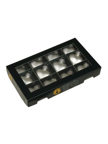 Szív üveg- 4 cm- silver mat- S/12