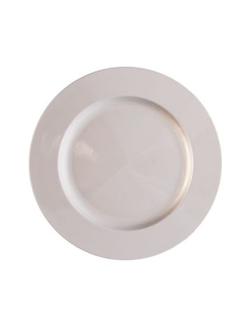 Tányér kerek M műanyag- 28x28x2 cm- fényes ezüst