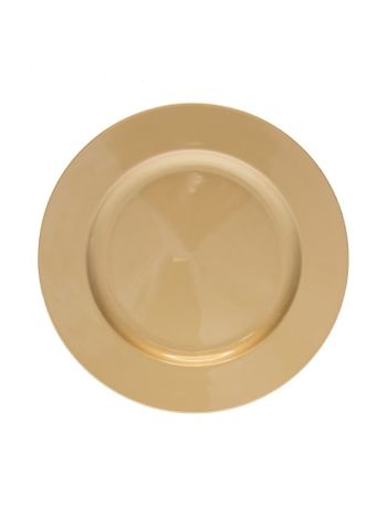 Tányér kerek M műanyag- 28x28x2 cm- arany