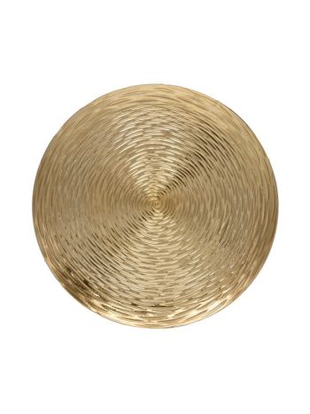 Tányér kerek mintás- műanyag- 33x33x2 cm- arany