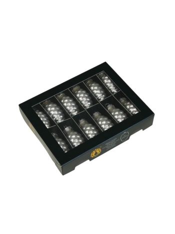 Toboz üveg- 6 cm- silver mat- S/12