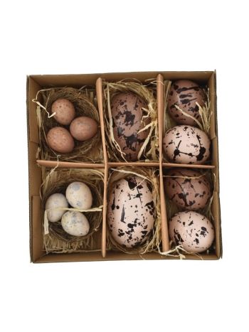 Tojás szett műanyag rózsaszín- barna S/8  DD64434