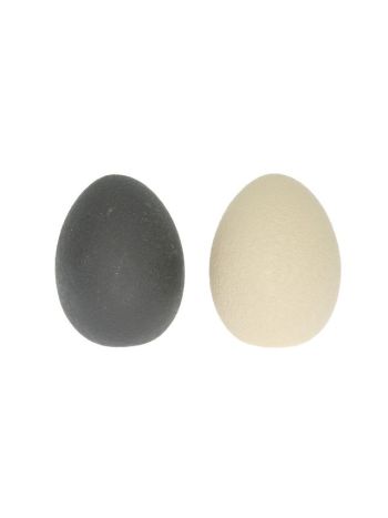 Tojás homokszórt felülettel kerámia 6x6x7-7 cm szürke- krém 2 féle DD67317