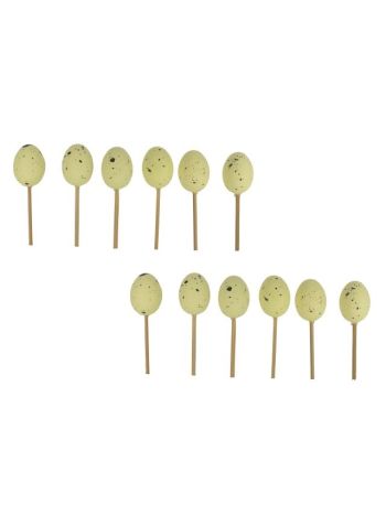 Tojás pöttyös betűzős műanyag 2-5cm sárga S/12  DD65140