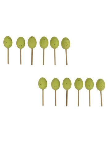 Tojás pöttyös betűzős műanyag 2-5cm zöld S/12  DD65141