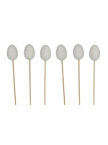 Tojás pöttyös betűzős műanyag 5cm fehér S/6 SSS