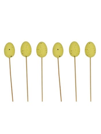 Tojás pöttyös betűzős műanyag 5cm sárga S/6 SSS