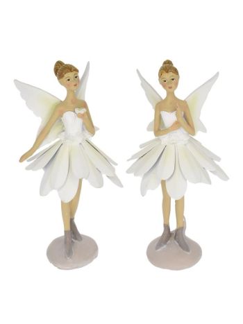 Tündér balerina álló poly 7x7x14cm fehér-zöld 2 féle @ DD63716
