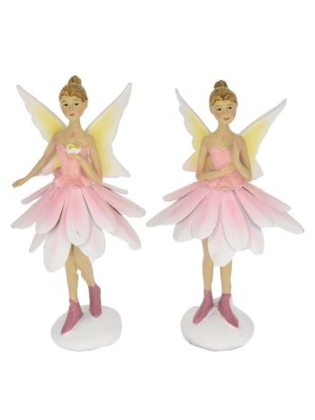 Tündér balerina álló poly 7x7x14cm rózsaszín-fehér 2 féle @ DD63717