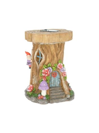 Tündérlak manóval- gombával szolár- LED-es poly 16x14x20-5 cm DD67677