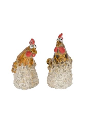 Tyúk álló kerámia 8-2x5-5x12-2 cm barna 2 féle DD67344