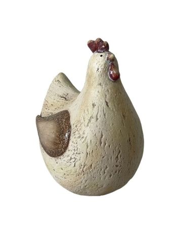 Tyúk gömbölyű ülő magnézia 22x15,5x25,5 cm bézs, barna