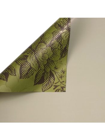 Vintage virágmintás fólia ív 55 x 55cm- 20db - Olivazöld