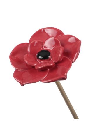 Virág betűzős kerámia 6.5cm piros  370043