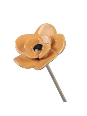 Virág betűzős kerámia 6.5cm sárga  370041