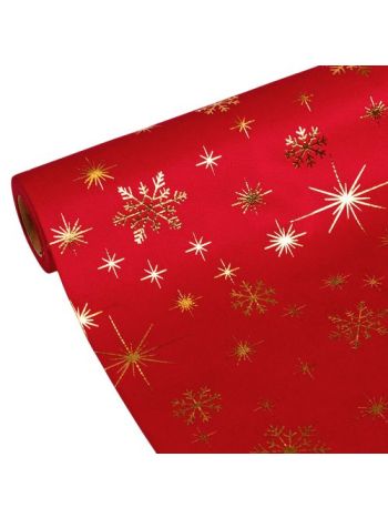 Karácsonyi bársony dekorációs anyag- asztali futó- 28cm x 2.7m - Rose red