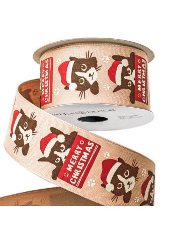 Cicás karácsonyi szalag Merry Christmas
