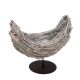rattan csónak fém talpon csillogó szürke 28x14-5x16/25cm