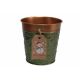 Bádog Kaspó Karácsonyi Logóval 140-B-385/M - D16*15H*D11cm (80/#)