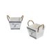 (Rattan) Fa Kaspó Tégla- Kötélfülű 140-W-22-88 - 12-5*12-5*H10cm (120/#)