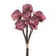 Rózsa selyemvirág csokor, 6 szálas, magasság: 31cm - Sötét rózsaszín  AF004-02