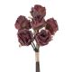 Rózsa selyemvirág csokor, 6 szálas, magasság: 31cm - Őszi piros  AF004-03
