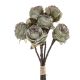Rózsa selyemvirág csokor, 6 szálas, magasság: 31cm - Őszi zöld  AF004-04