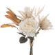 Rózsa selyemvirág csokor, 41.5cm magas - Fehér  AF010-01