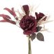 Rózsa selyemvirág csokor, 41.5cm magas - Vörös  AF010-03