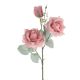 Selyemvirág rózsa ág 3 fejjel, 64.5cm magas - Rózsaszín   AF023-03