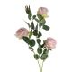 Selyemvirág rózsa ág 4 fejjel, 64.5cm magas - Rózsaszín  AF024-03
