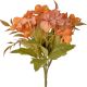 5 ágú hortenzia selyemvirág csokor, 24cm magas - Sárgás barna  AF052-01