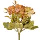 5 ágú hortenzia selyemvirág csokor, 24cm magas - Krémes barna  AF052-02