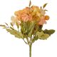 5 ágú hortenzia selyemvirág csokor, 24cm magas - Krémes barack  AF052-05