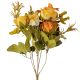 6 ágú rózsa selyemvirág csokor, 30cm magas - Sárgás barna  AF055-03